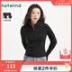 熱風(fēng)女士長(cháng)T打底衫冬季新款拉鏈立領(lǐng)運動(dòng)風(fēng)修身顯瘦內搭上衣 01黑色 XL