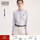 Teenie Weenie小熊女裝T恤2025秋季新款休閑清爽鹽系條紋長(cháng)袖上衣 淺藍色 M
