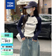 唐獅（TonLion）2025女立領(lǐng)拉鏈袖子拼接長(cháng)袖T恤 藏青 L 