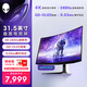 外星人（Alienware）31.5英寸 曲面顯示器 4K 240Hz 0.03ms QD-OLED G-SYNC低藍光 游戲高刷屏AW3225QF