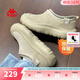 Kappa卡帕加絨保暖棉鞋2026年新款休閑復古棉鞋一腳蹬百搭云朵鞋子女 灰卡其 37