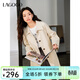LAGOGO翻領(lǐng)簡(jiǎn)約款風(fēng)衣女拉谷谷2025年春季新款中長(cháng)款休閑氣質(zhì)外套 淺駝色 M
