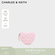 CHARLES&KEITH蝴蝶結菱格愛(ài)心斜挎包女生日禮物女神節禮物送女友CK2-80151353-B Pink粉紅色 小包