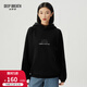 深呼吸DEEP BREATH女裝寬松加絨休閑套頭連帽衛衣外套女A301398 黑 S (2碼)