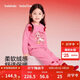 巴拉巴拉童裝兒童家居服套裝女童2026新款春裝半邊絨睡衣紅色新年季親膚甜