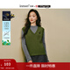 茵曼2025秋冬女裝新款米雷聯(lián)名合作老錢(qián)風(fēng)英倫絞花針織馬甲背心 墨綠色 M