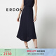 ERDOS【真絲重喬】桑蠶絲A字裙開(kāi)衩遮胯顯瘦垂墜女半身裙 午夜藍 M 165/68A