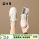 ZHR則則女鞋春秋2026新款小白鞋女一腳蹬學(xué)生德訓運動(dòng)鞋子女 A67N米棕38