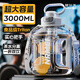 恩爾美（nRMEi）運動(dòng)水杯超大容量耐高溫tritan男健身噸桶噸茶水分離大肚水壺杯子 白色3000ml【吸管+直飲+茶倉】