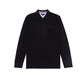 Tommy Hilfiger 湯米·希爾費格男裝 男士商務(wù)休閑長(cháng)袖T恤翻領(lǐng)Polo 上衣 黑色-小標 （廣州保稅倉發(fā)貨） L (建議145-160斤)