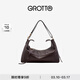 GROTTO個(gè)樂(lè )新款ArkHobo牛皮單肩包大容量通勤出游休閑手袋 黑巧棕L 金標 L
