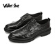 Walker Shop 通勤男士商務(wù)正裝鞋2026新款寬腳大頭皮鞋耐磨厚底增高休閑皮鞋 黑色 牛皮 42