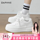 達芙妮官方小白鞋女2026年春秋爆款女鞋透氣百搭運動(dòng)休閑女鞋厚底板鞋女 白色【四季款 跟高5.5cm】 37