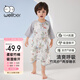 威爾貝魯（WELLBER）嬰兒睡袋寶寶竹棉紗布睡衣男女童春夏家居睡裙 蒲公英之約120cm