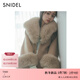 SNIDEL2025秋冬新品氣質(zhì)大毛領(lǐng)系帶羊毛大衣毛呢外套SWFC255059 米色 均碼 (F)