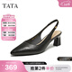 他她（TATA）復古高跟鞋包頭涼鞋女羊皮粗跟單鞋秋季新款USN01BH5 黑色 37