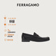 菲拉格慕（Ferragamo）男士黑色Gancini扣飾莫卡辛鞋 0642848_3E _80 禮物送男友