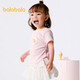 巴拉巴拉童裝寶寶短袖t恤嬰兒男女童上衣2026新款夏裝甜美時(shí)尚洋氣清新萌 夢(mèng)幻粉60359 100
