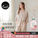 nest designs女士哺乳上衣新品產(chǎn)婦家居服T恤月子服產(chǎn)后開(kāi)襟哺乳裝 暖香褐 M（建議160-170cm，70kg以?xún)龋? title=