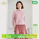 喬萬(wàn)尼針織衫上衣女綿羊毛半高領(lǐng)套頭衫ET4M963102 粉紅色 L