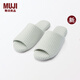 MUJI  男女通用 棉泡泡紗 可水洗拖鞋 棉拖鞋室內 新品 JKAK2A6S 綠色 38 碼/M/240mm(2.0)