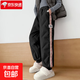 女童羽絨褲子2025冬季新款時(shí)尚兒童冬裝白鴨絨中大童束腳運動(dòng)褲潮 黑色 170