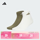 adidas兩雙裝舒適運動(dòng)及踝襪子男女阿迪達斯官方   巖層橄欖綠/漢玉白   L