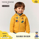 Teenie Weenie Kids小熊童裝25新秋冬男女寶加絨連帽衛衣開(kāi)衫外套 黃色 100cm