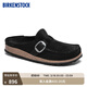 BIRKENSTOCK勃肯德國進(jìn)口女款牛皮絨面革外穿軟木Buckley包頭拖鞋 黑色窄版1017826 39