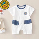 G.duck嬰兒連體衣夏季薄款男寶寶可愛(ài)哈衣爬服新生兒衣服超萌夏裝外出服 獅子半袖連體  藍色 73cm 建議3-6個(gè)月左右