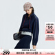 美特斯邦威夾克女2026春季新款寬松潮流半開(kāi)領(lǐng)假兩件拼接撞色外套 藏青組 M 160/84A