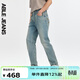 ABLE JEANS【大V褲】春夏新款男士牛仔褲修身顯瘦小腳褲休閑復古百搭長(cháng)褲子 淺黃泥藍 30 /32