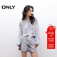 ONLY2025夏季新款法式優(yōu)雅荷葉邊輕薄質(zhì)感長(cháng)袖雪紡衫女|125251002 H3H瑞秋印花藍 XS
