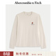 Abercrombie & Fitch【經(jīng)典棉質(zhì)T】美式創(chuàng  )意圖案LOGO長(cháng)袖T恤上衣25秋男裝123-5260 奶油白 L (180/108A)