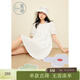 紫涵（ZIHAN）紫涵花朵泡泡袖連衣裙女年春夏季新款甜美減齡寬松a字娃娃裙 陽(yáng)光白 M