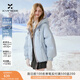 香影藍色泡芙羽絨服女短款2025冬季新款90白鴨絨拼接連帽保暖外套 航線(xiàn)藍 S 155/80A/85-95斤