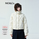 MO&Co.泡芙羽絨服金扣抽繩花苞袖短款高領(lǐng)輕暖設計感黑色白色 米白色 建議和客服確認尺碼哦 S /160 建議和客服確認尺碼哦