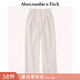 Abercrombie & Fitch女裝春秋美式復古氣質(zhì)白領(lǐng)通勤百搭高腰闊腿休閑褲 淺卡其色 27 S (155/72A)短版