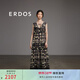 ERDOS 春夏手繪定位印花長(cháng)裙寬松度假風(fēng)前后兩面穿女連衣裙 黑 L 165/88A