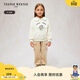 Teenie Weenie  Kids小熊童裝秋冬款女童休閑風(fēng)娃娃領(lǐng)加絨套頭衛衣 米白色 150 cm