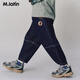 馬·拉?。∕.Latin）馬拉丁童裝兒童褲子春秋新款男大小童趣味印花牛仔長(cháng)褲 牛仔深藍（第二批） 100