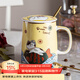 半物生活陶瓷馬克杯帶蓋勺高顏值水杯辦公室茶杯喝水杯牛奶杯可愛(ài)女士杯子