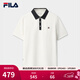 FILA 斐樂(lè )官方男子針織短袖POLO衫冬季新款時(shí)尚休閑基礎上衣 云菇白-WT L 175/96A/L