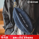 馬登工裝 美式復古牛仔帆布包丹寧字母橄欖包通勤大容量單肩包男潮 牛仔藍 均碼（34*13.5*13.5）cm