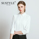 SUSTYLE奢侈高端品牌女裝高檔雪紡襯衫女七分袖春季新款正裝中袖面試襯衣 白色 S 90-100斤