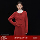 自巧小個(gè)子新中式紅色針織衫半裙套裝女2024冬裝新款國風(fēng)新年套裝 復古紅上衣 S (3碼)