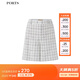 PORTS寶姿女裝2025春夏新款短褲LM8P051MFQ090 奶白色格子 M /6
