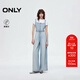 ONLY2025夏季新款做舊水洗寬松闊腿褲長(cháng)褲背帶牛仔褲女|125264002 J32洗水牛仔藍 M M褲長(cháng)減短