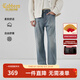 卡賓（CABBEEN）【甩點(diǎn)工藝設計】牛仔褲男士街頭復古彈力耐磨易打理2026春牛仔褲 天藍色37 28 /170/M