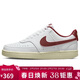 耐克NIKE女休閑鞋板鞋COURT VISION新年紅運動(dòng)鞋DH3158-106白深紅38